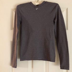 Gray Nike Pro Compression long sleeve top